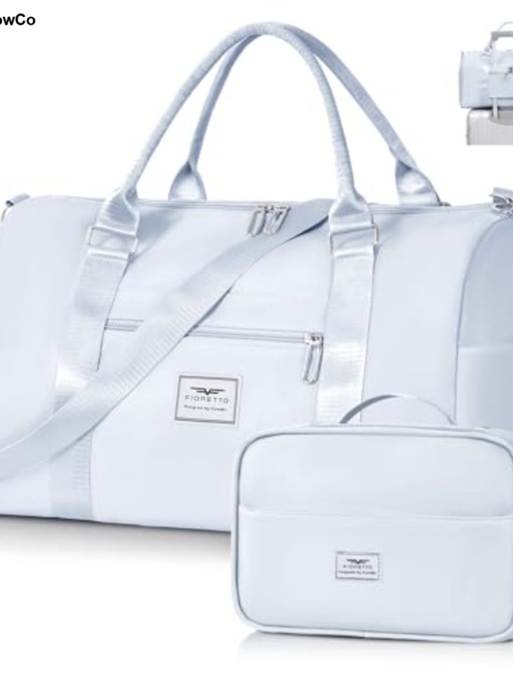 Women's Gym Tote Duffle Bag with Toiletry Bag, Wet Pocket & Shoe Compartment,
